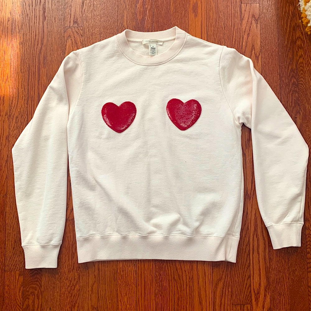 Marc by Marc Jacobs Sequin heart patch sweatshirt Size S